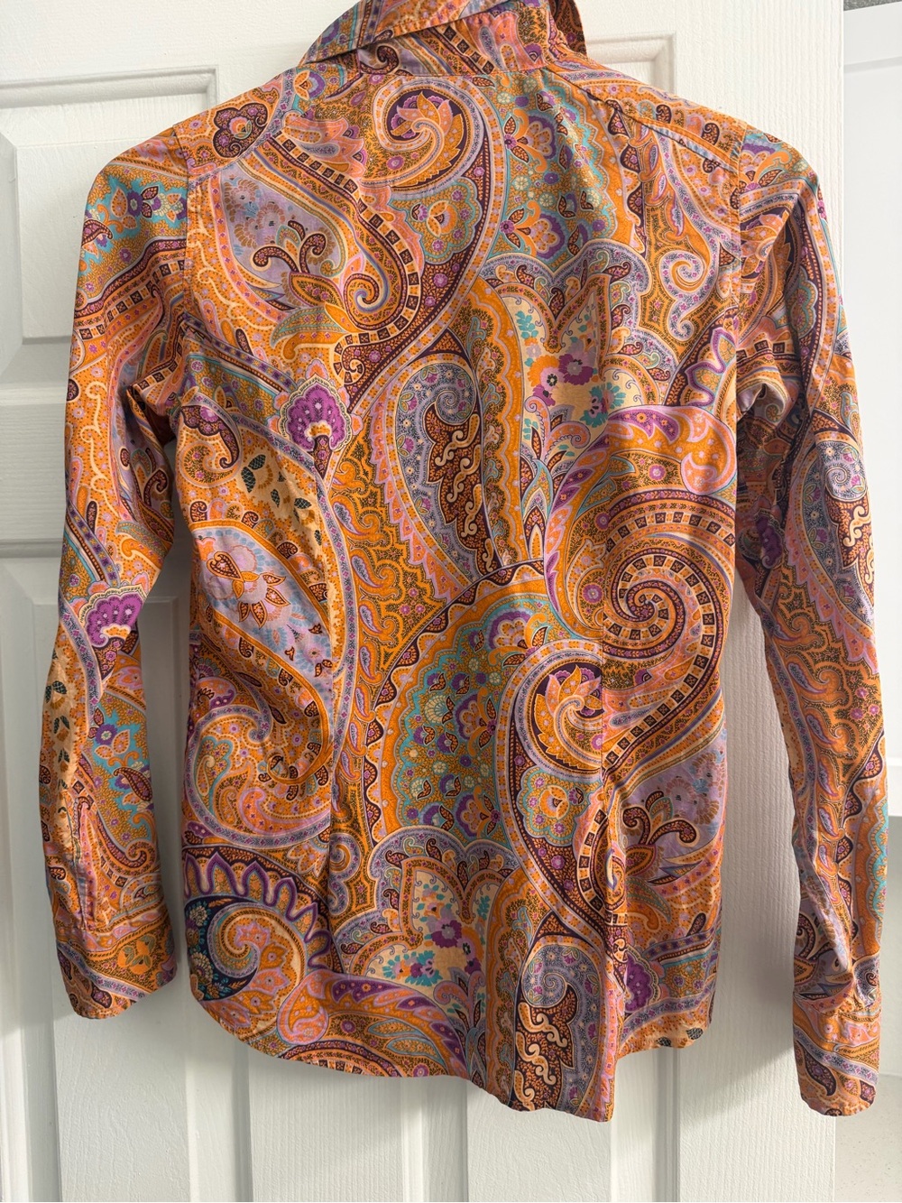 Etro Multicolor Orange Paisley Button-Down Shirt - Picture 6 of 6